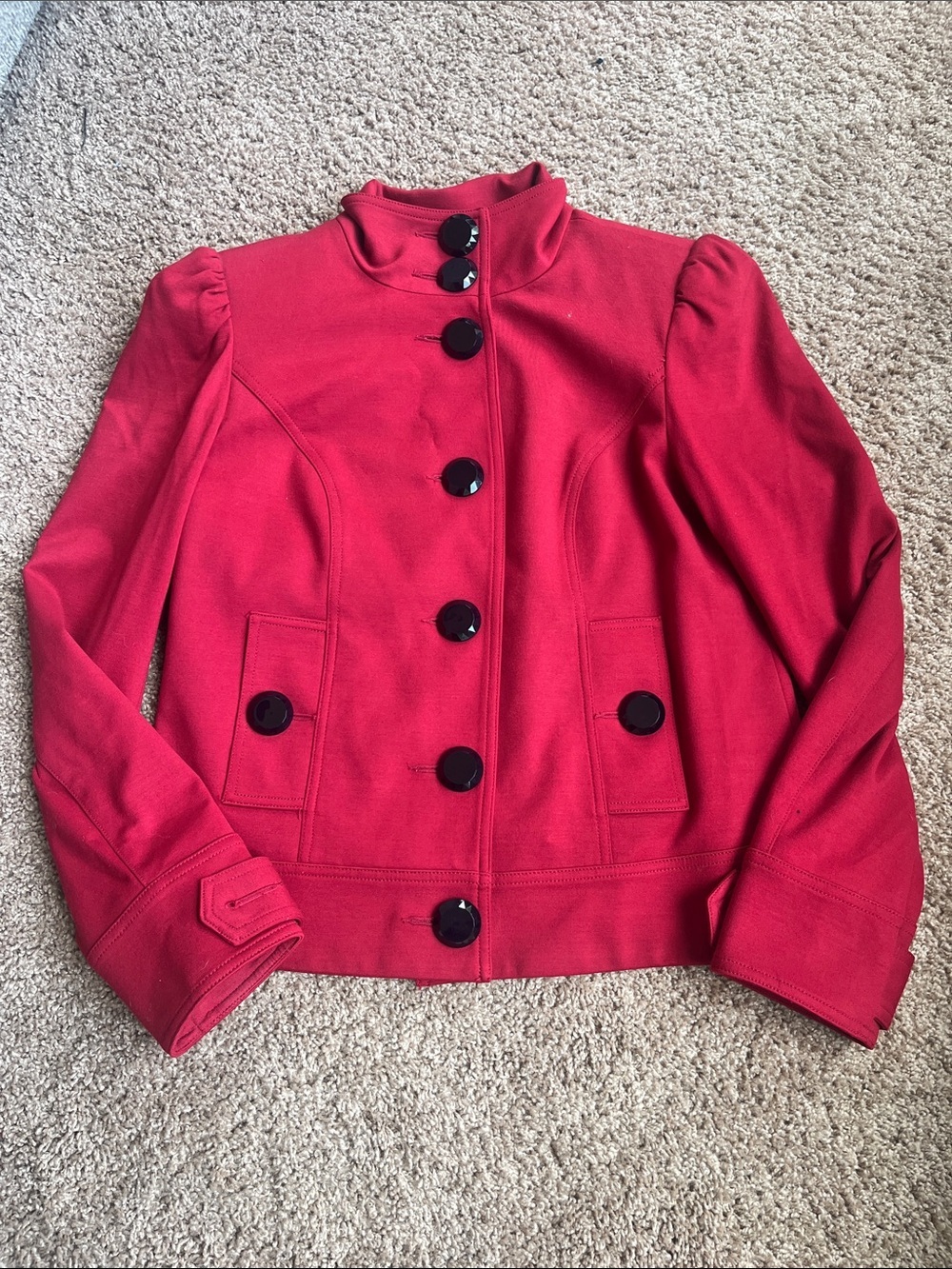 INC International Concepts Red Button-Front Blazer Jacket Size M